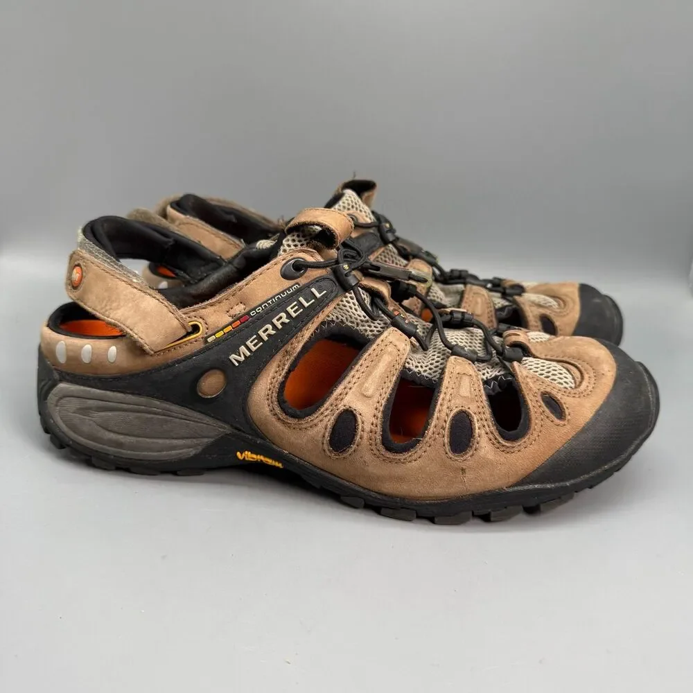 Merrell Continuum Hiking Sandals Men's 12 Brown Cord Lock Round Toe Outdoor Shoe